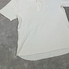 PHIGVEL Japan S/S Ribbed Henley Neck T-Shirt Size 36 White