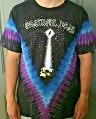 Grateful Dead Spotlight Star Shine Skull T-Shirt M-2XL Tie Dye Night Sky 2 Sided