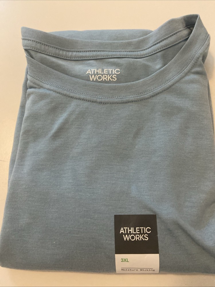Athletic Works mens Aqua Heather Crew Tee T Shirt 3xL NWT
