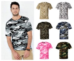 Men’s Camo short sleeve T-Shirt 6 patterns Sm To 4x