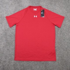 Under Armour Shirt Mens Medium Red Heat Gear Activewear Performance Gym Stretch