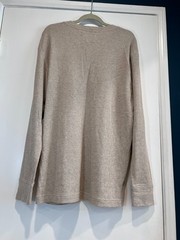 St. John’s Bay NWT Mens XL Henley Shirt Oatmeal Beige Thermal Waffle Knit Casual