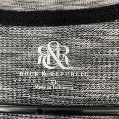 Rock & Republic Thermal Henley Top Shirt Black Marl XL 3962 Mens GUC