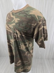 Vintage Camo T-shirt Camouflage Military Thin Army Front Pocket XL USA