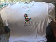 Polo Ralph Lauren Crew Neck Polo Big Pony Colorful White Mens XL X-Large