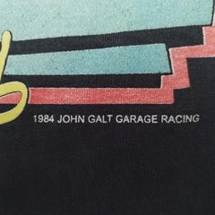 Vintage 1984 John Galt Thunder Racing Men’s XL T Shirt Black Hot Rod Car