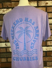 Chubbies T Shirt Weekend Has Arrived Purple The Relaxer Short Sleeve Mens L