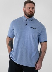 D555 HARVEY Short Sleeve Pique Polo Shirt Blue size 2XL 3XL 4XL 5XL 6XL