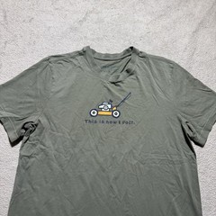 Life is Good Shirt Mens Large Green Short Sleeve Crusher Tee This Is How I Roll