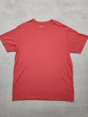Eddie Bauer Shirt Mens Large Red Solid Tagless Logo Crewneck Tee Cotton Blend