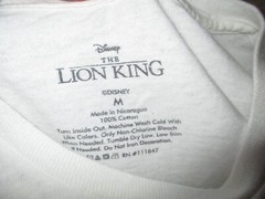 Adult Disney Colorful The Lion King Cartoon Simba Pumba Timon T-Shirt Size M