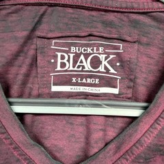 Buckle Black T-Shirt Mens XL Burgundy Black Heather Everyday Performance Active