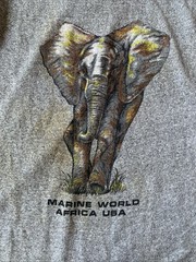 Grey “Marine World Africa USA” Elephant Graphic Tank Top AGU-731