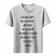 Personalized Text Photo Logo Custom T-Shirt Heat Transfer Print Unisex Gift Tee