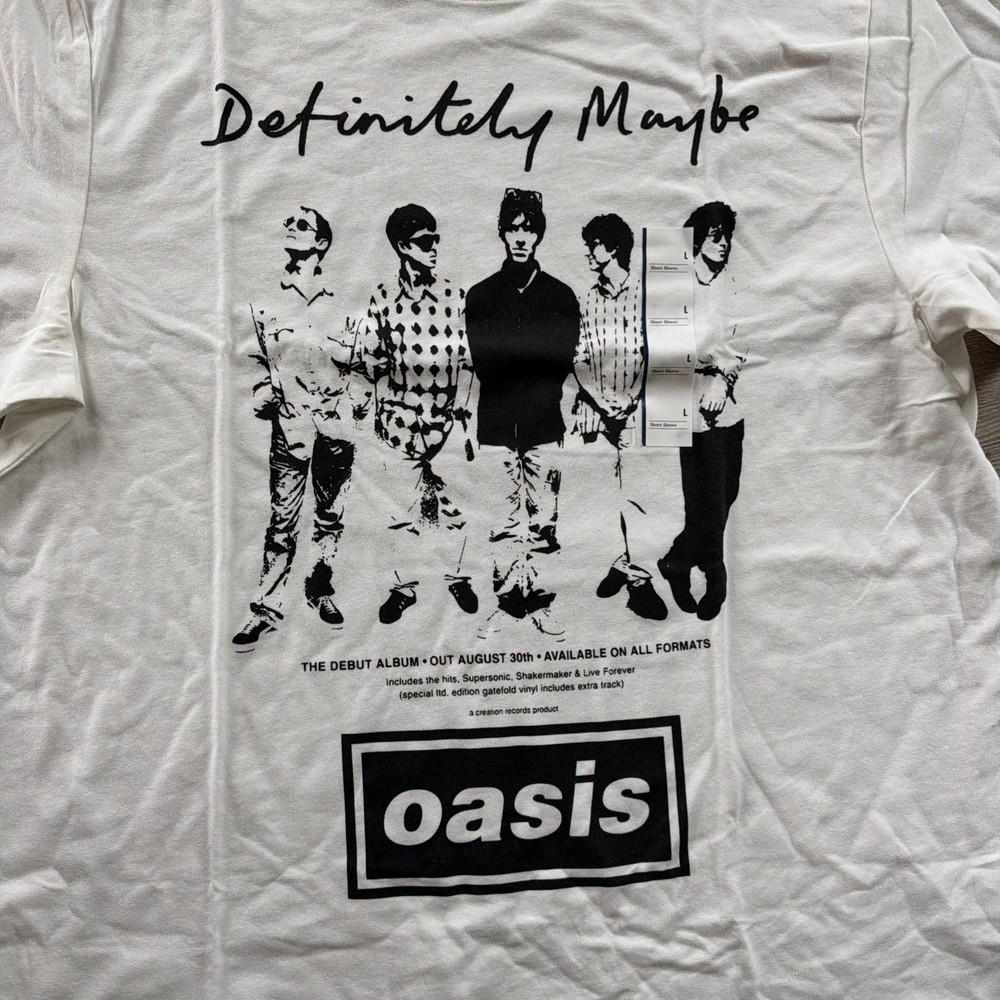 Oasis Definitely Maybe Tour Rock Band White T Shirt S-4XL