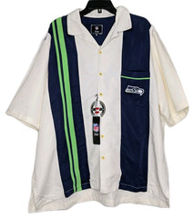 NFL Team Apparel Mens Seahawk Seattle Button-Up Bowling Shirt Size 3XL Authentic