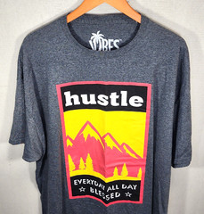 Hustle Mens Shirt 3XLarge Daily All Day Everyday Blessed Mountains Gray A60