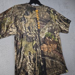 Mossy Oak Camo Shirt Large Brown Green Outdoor Hunting Fishing Casual Polyester