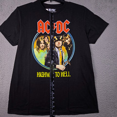 ACDC Shirt Mens LARGE L BLACK NEW HIGHWAY TOO HELL CONCERT TOUR ROCK Music NWT