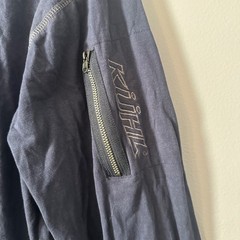 Kuhl Wildfibre Mens M Long Sleeve Shirt Navy Blue Organic Cotton Outdoor Hiking