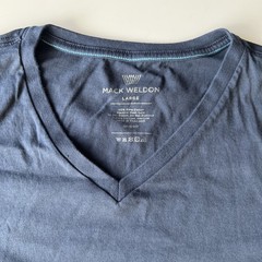 Mack Weldon T Shirt Men’s Large Navy Blue V Neck Pima Cotton Tagless Soft Tee