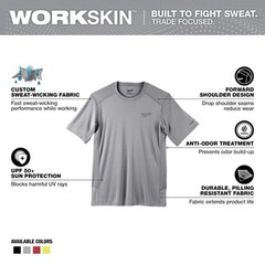 Milwaukee Workskin Performance T Shirt Short Sleeve Crew Men’s Size 2XL Gray NEW