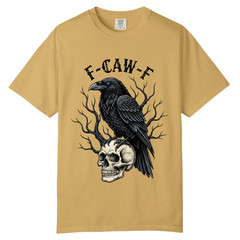 Black Crow F Caw F Skull T shirt, Comfort Colors T Shirt, Unisex Streetwear Tee