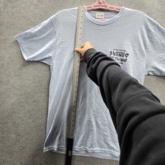 Vans Men Shirt MEDIUM Light Blue Graphic Rabbit Record Logo Regular Fit