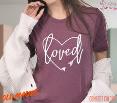 Unisex Loved Cursive Heart T shirt Men T shirt Women valanity Romantic