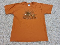 The Clarks Shirt Mens Large Orange Halloween Pittsburgh Rock Band Tour Music