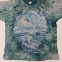 The Mountain 2009 Jerry Lofaro Dolphins Ocean Tie Dye Graphic Shirt Size XL