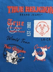 True Religion World Tour Tee Blue Color Size L (NWT)