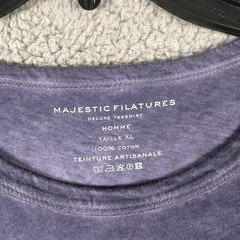 Majestic Filatures Deluxe T-Shirt Mens XL Hand Dyed 100% Cotton Crew Neck Purple