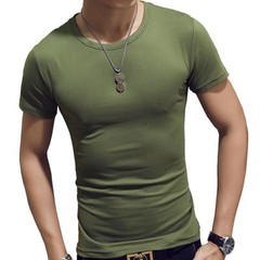 7 Colors Slim Man’s T-shirt Short Sleeve Streetwear Gym Clothing Tee Top Plain R