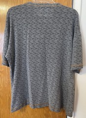 Vintage 90s Bronze Age Striped T Shirt Size M Skate Surf Tee USA Y2K Fish Logo