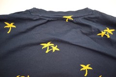 Denim & Flower Shirt Mens Large Navy Allover Palm Tree Graphic Tropical Tee