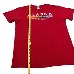 Vintage Alaska Shirt Men Large Red Cotton Delta Pro Weight The Last Frontier
