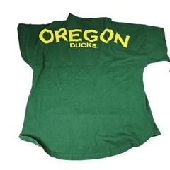 Vintage Spirit Jersey Oregon Ducks T Shirt XL Green Made In USA Oversized V Neck