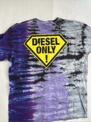 DJ Diesel Shaq Tie Dye T Shirt L Purple Rave EDM Front Back Print
