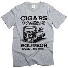 Men’s Funny Cigars and Bourbon T-shirt Father’s day tee gifts cigar t-shirt
