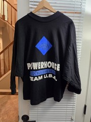 Vintage 90s Powerhouse Gym Bodybuilding Team Shirt Shirt 2 Sided Muscle Rare OS