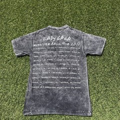 Lady Gaga Monster Ball Tour Gray Double-Sided Graphic Print Crew Neck T-Shirt S