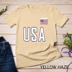 USA Flag Hockey Cool Pocket Equipment Top Gift Unisex T-shirt