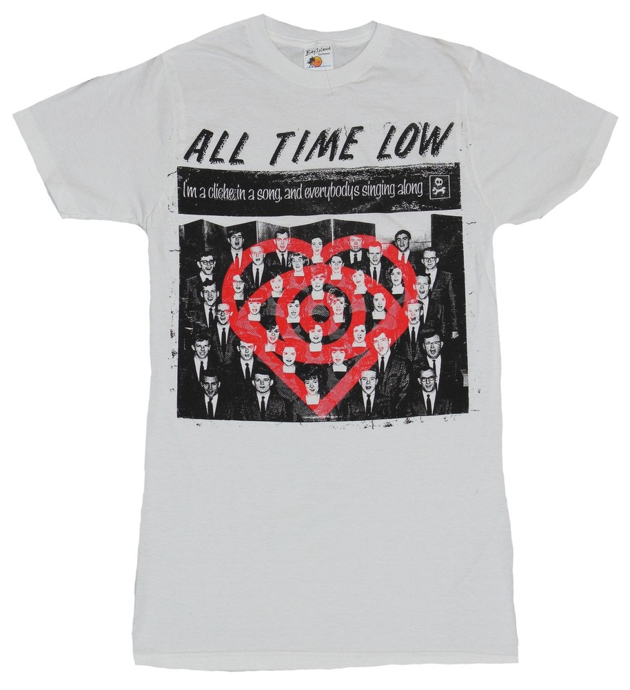 All Time Low Mens T-Shirt- I’m a ClichLogo Over People Photo Image