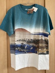 UNIQLO UT Hiroshige Ukiyo-e Kyoto Kinkakuji T-Shirt 100% Cotton Size M (US:S)