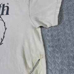 DOM Growth Yin Yang Floral Graphic T-Shirt Tan Mens Large Flower Art STAINED