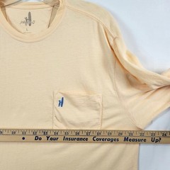 Johnnie-O Dale T-Shirt Mens L Squash Yellow Pocket Short Sleeve 100% Cotton