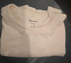 Madewell Garment Dyed Allday Crewneck Tee Lighthouse Ivory Mens XS XSMALL NWT