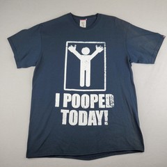 I Pooped Today Shirt Mens Large L Black Cotton Funny Bathroom Humor Graphic Joke