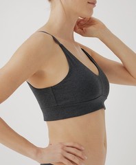 Pact Women’s Everyday Classic T-Shirt Bra Large Charcoal Heather Comfortable Fit